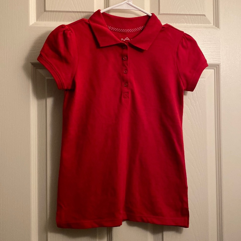 New with tags Girls Old Navy short sleeve polo size large 10/12 red